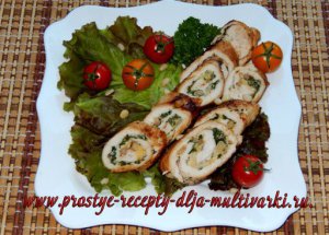 Куриные рулетики в мультиварке