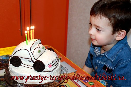 Детский торт «Машинка» своими руками