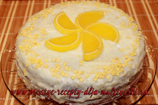 Лимонный торт в мультиварке-скороварке