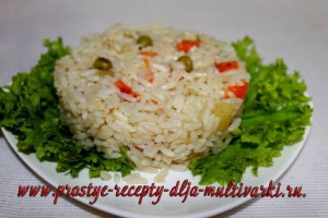 Рис с замороженными овощами в мультиварке