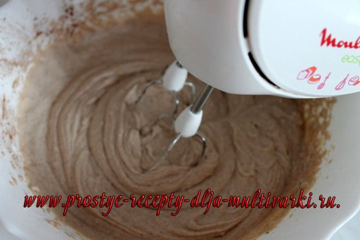 Быстрый шоколадный кекс в мультиварке. Рецепт с фото.